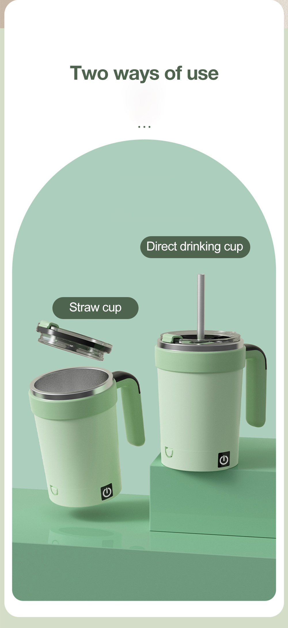 Stainless steel automatic stirring coffee mug