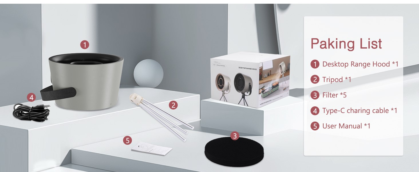 USB powered kitchen ventilation hood