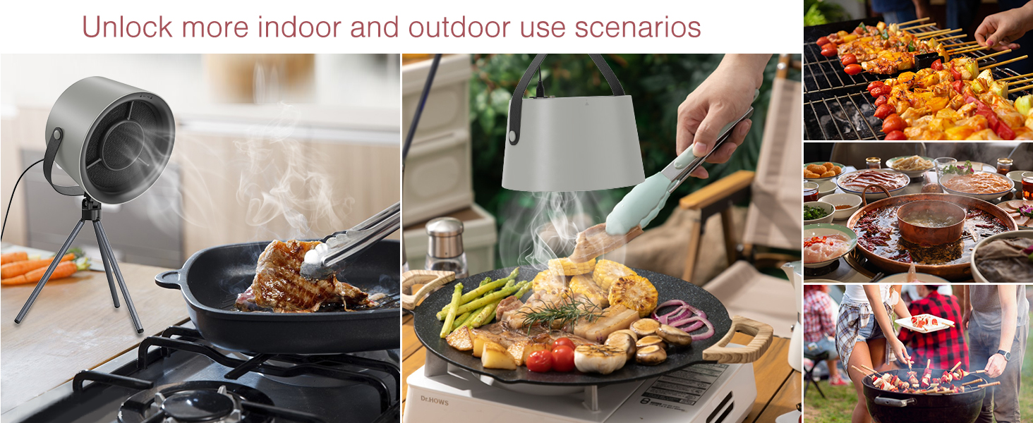 Mini suction fan for indoor barbecue