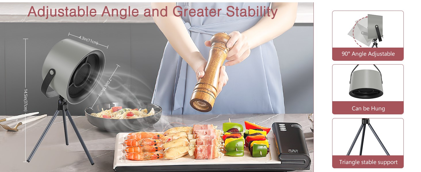 Desktop range hood for smoke and odor removal
